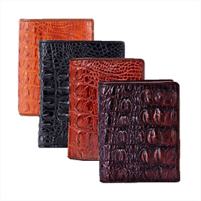 Ví nam Huy Hoàng da cá sấu kiểu đứng gai lưng màu nâu đỏ, đen, nâu đất, vàng bò HT2255-2256-2703-2710 