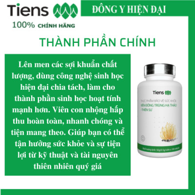 Thực phẩm bảo vệ sức khỏe Viên đông trùng hạ thảo - Thiên Sư. Hỗ trợ bồi bổ cơ thể, hỗ trợ làm giảm mệt mỏi, hỗ trợ giúp tăng cường sức đề kháng cho cơ thể, nâng cao chức năng Thận.
