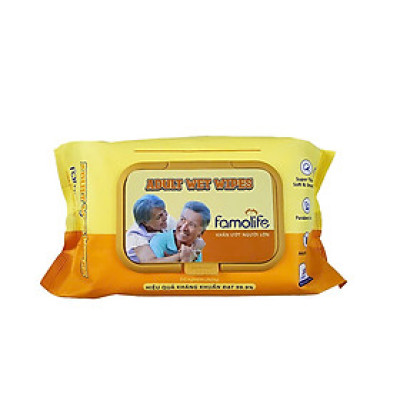 [MUA 8 TẶNG 1] COMBO 2 Khăn ướt Famolife 100 tờ không mùi mềm mịn, dưỡng ẩm vệ sinh cho người lớn