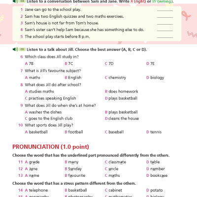 Bài tập bổ trợ Tiếng Anh 7 Right On!