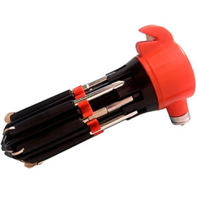 Búa phá kính thoát hiểm ô tô kiêm đèn pin và tua vít đa năng