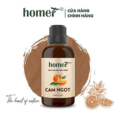 Tinh Dầu Cam Ngọt Homer 100ml - Chính Hãng, Đạt Chuẩn Kiểm Định Cao Cấp - Tinh Dầu Xông Thơm Phòng, Thư Giãn, Khử Mùi hiệu quả