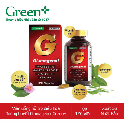 Viên uống hỗ trợ điều hòa đường huyết Nhật Bản - Glumagenol Green+