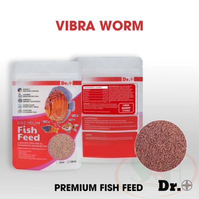 Thức ăn cá Dr+ Premium Vibra Worm Sticks dạng que giun sâu đỏ bắt mồi cho cá cảnh