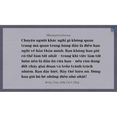 Sách Hãy Chọn Một Cách Sống - First News