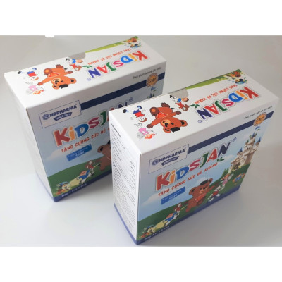 Thực Phẩm BVSK Kidsjan Tăng Cường Sức Đề Kháng - Hỗ Trợ Bổ Sung Acid Amin Và Kẽm (4 vỉ x 5 ống x 10ml)