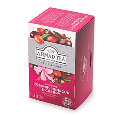 TRÀ AHMAD ANH QUỐC - CHERRY & HIBISCUS, ROSEHIP (40g) - Mang đến sự sảng khoái và hồi sinh từ bên trong