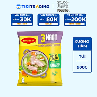 Hạt nêm MAGGI Xương Hầm 3 ngọt Heo gói 900g