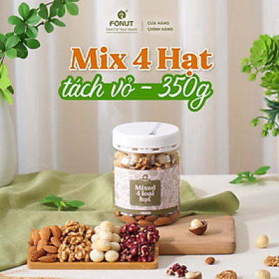 Mix 4 loại hạt tách vỏ Fonut hũ 500g hạt dinh dưỡng tốt cho mẹ bầu ăn vặt hay làm sữa hạt