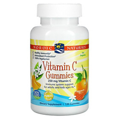 Kẹo dẻo Vitamin C Nordic Naturals giúp tăng cường miễn dịch và sức đề kháng, 250mg, hộp 60 viên - Hàng Chính Hãng