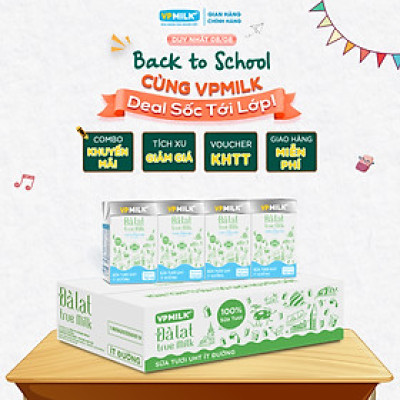 Sữa tươi UHT Đà Lạt True Milk ít đường 110ml (Thùng 48 hộp)