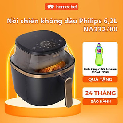 Nồi Chiên Không Dầu Philips NA332/00 6.2L, Công nghệ chiên RapidAir Plus chiên giòn - Bảo Hành 2 năm| Hàng Chính HÃng