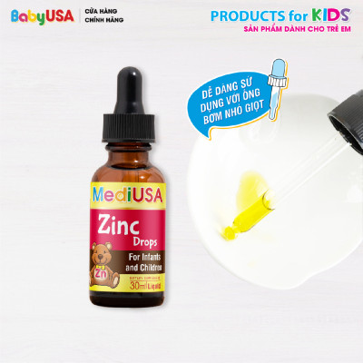 MediUSA Zin C Drops - Thực phẩm chức năng hỗ trợ trẻ khỏe mạnh, ăn ngon chóng lớn - Hàng chính hãng