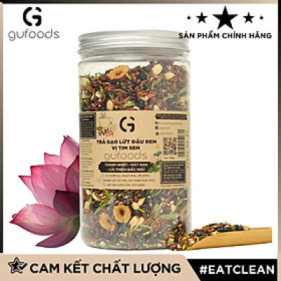 Trà tim sen nguyên chất GUfoods - Thư giãn tinh thần, Cải thiện giấc ngủ, Thanh lọc cơ thể, Thanh mát, Giải nhiệt, Tốt cho sức khỏe