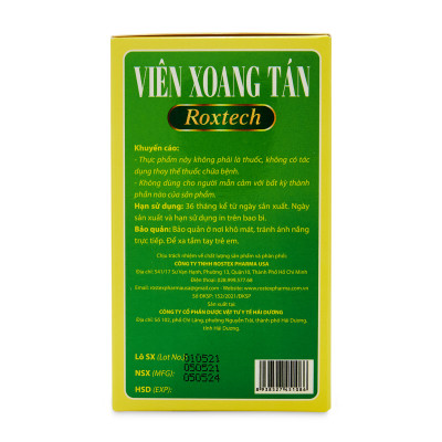 Viên Xoang Tán Roxtech thông mũi, giảm viêm mũi dị ứng, viêm xoang - 50 viên