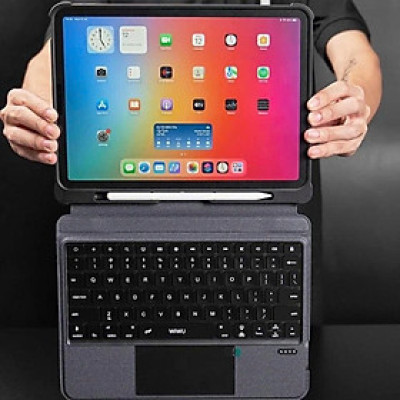 Bao da bàn phím Wiwu Mag touch kèm TrackPad cho iPad A16 . Air M3 11 inch , Pro M4 , Air 6 M2 11 Gen 10 ,11 M1M2, Air 5 / 4 - Hàng nhập khẩu