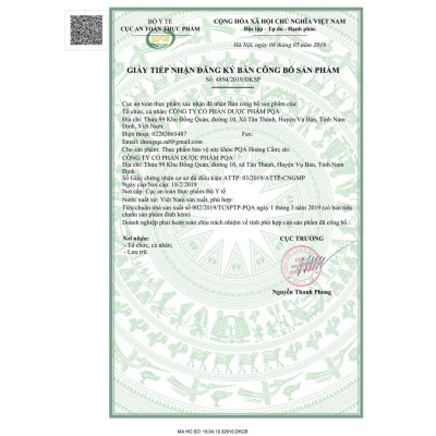 Hoàng Cầm PQA Hỗ Trợ Các Triệu Chứng Chảy Nước Mũi, Đau Đầu Do Viêm Xoang Hộp 125ml