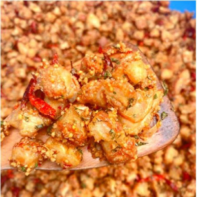 Tóp Mỡ Thịt Liền Da Sốt Mắm Tỏi VietTin Mart