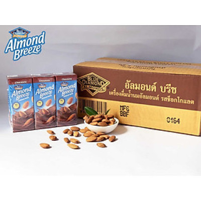 Blue Diamond - Thùng Sữa Hạt Hạnh Nhân ALMOND BREEZE vị Chocolate 180ml x 24 Hộp