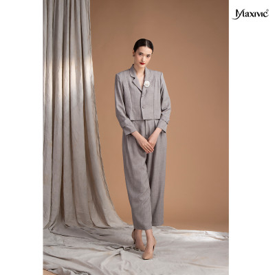 Quần tây xám đỏ cotton xô Maxivic M092318Q