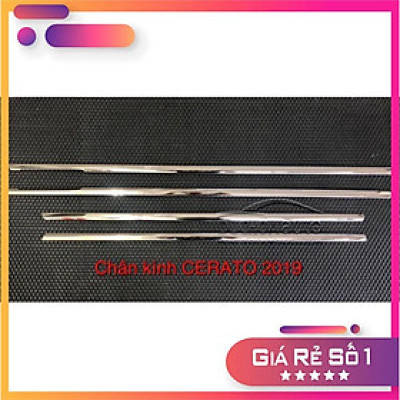 Nẹp viền chân kính mẫu inox cao cấp 4 chi tiết dành cho xe Kia CERATO 2019-2020-2021: