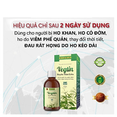 Vegtin Xuyên Tâm Liên ICOPHAR - Hỗ Trợ Giảm Ho, Long Đờm, Ngứa Rát Họng - Hộp 125ml