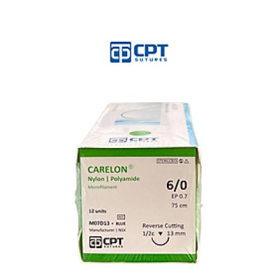 Chỉ phẫu thuật không tiêu CPT Carelon Nylon số 6/0 - M07D13 (Màu Xanh)