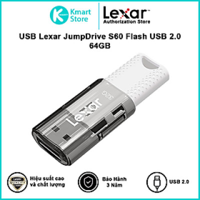USB Lexar JumpDrive S60 64GB USB 2.0 - Hàng Chính Hãng