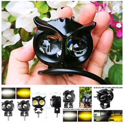 1 ĐÈN TRỢ SÁNG MẮT CÚ SIÊU SÁNG LẮP XE MÁY ÔTÔ XE ĐIỆN ÁNH SÁNG TRẮNG VÀ VÀNG 