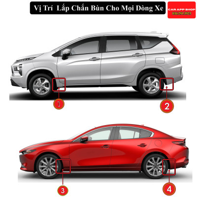 Chắn Bùn Xpander Chất Liệu Nhựa Dẻo Siêu Bền Bộ 4 Chi Tiết Tặng Kèm Ốc Vít