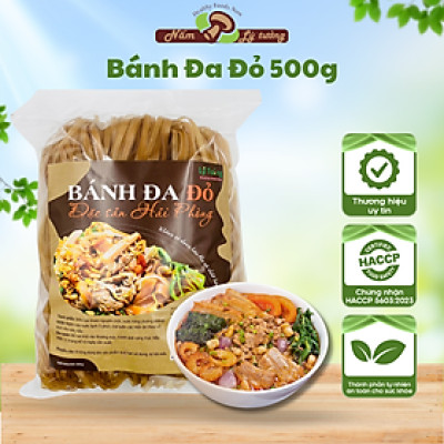 Bánh Đa Đỏ Hải Phòng Sợi To Lý Tưởng 500g, Sợi To Dai Ngon Chính Hiêu, Bánh Đa Đỏ Đặc Sản Hải Phòng