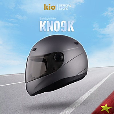 Mũ Bảo Hiểm Fullface Kio SafeStyle Rider KN09K, Kính Dài Phủ Nano Chống Tia UV, Lót Kháng Khuẩn Thoáng Khí