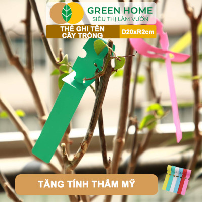 10 Thẻ Ghi Tên Cây GreenHome, D20xR2cm, Dụng Cụ Làm Vườn, Nhựa PVC, Dễ Lắp Đặt, Tái Sử Dụng