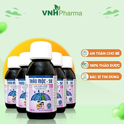 Combo 5 chai Siro Thảo Mộc SV Cao Kinh Giới - Hỗ Trợ Giảm Ho, Tăng Sức Đề Kháng, Giảm Viêm Mũi Dị Ứng, Viêm Đường Hô Hấp 100ml