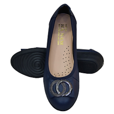 Giày Nữ Búp Bê Đế Xuồng HÀ NAM Da Bò Thật Cao Cấp 4cm GBBN2044