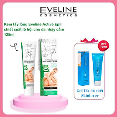 Kem tẩy lông chiết xuất lô hội dành cho da nhạy cảm EVELINE ACTIVE EPIL (Tay, Nách, Bikini) 125ml