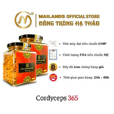 COMBO 4 hộp Đông Trùng Hạ Thảo MaiLands Cordyceps 365: 4 hộp x (2 hộp * 15gr)