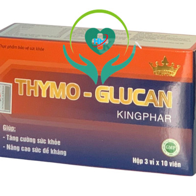 Viên uống Thymo - glucan Kingphar , hộp 30v, tăng cường sức đề kháng
