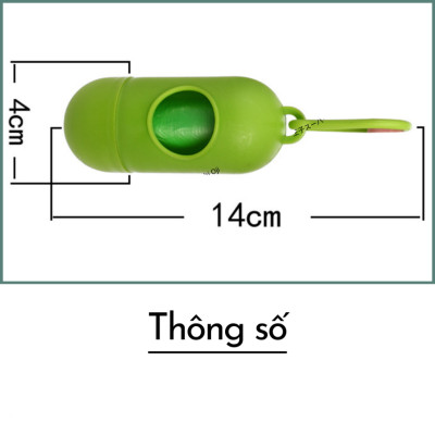 Hộp đựng túi rác vệ sinh cho Chó Mèo hình bầu dục dài 10cm Kèm 1 cuộn túi đựng Chất liệu nhựa chắc chắn Nhỏ gọn Tiện lợi