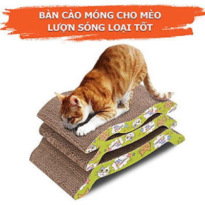 Bàn Cào Móng Carton Lượn Sóng Cho Mèo Kích Thước 20 x 42cm