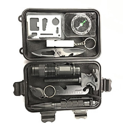 Bộ dụng cụ sinh tồn SOS 10 món cho phượt thủ - Hàng chính hãng