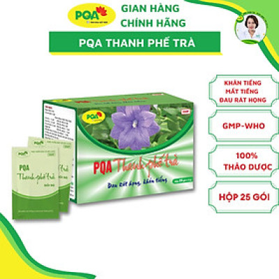 Thanh Phế Trà PQA Hỗ Trợ Giảm Ho, Đờm Và Đau Rát Họng Dùng Cho Người Bị Ho Do Thay Đổi Thời Tiết Hộp 25 Gói