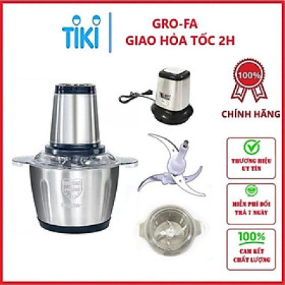 Máy Xay Thịt Đa Năng Cối Inox 2 Lít Dao Thép 4 Lưỡi Siêu Khoẻ - Hàng nhập khẩu