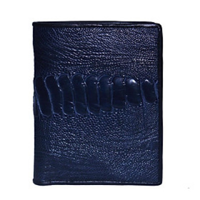 Bóp nam Huy Hoàng da đà điểu da chân kiểu đứng màu xanh đậm HP2434