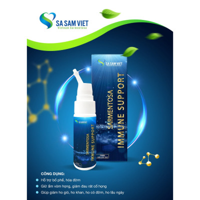 Bổ phế hóa đờm Sa Sâm Việt - Dạng chai xịt 75ml [450 lần xịt]- Dùng cho cả gia đình từ trẻ 1 tuổi - Vị ngon tuyệt hảo, Cắt cơn ho, bổ phế, hóa đờm, giảm đau rát họng do ho kéo dài - 100% từ dược liệu thiên nhiên, thay thế kháng sinh