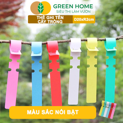 10 Thẻ Ghi Tên Cây GreenHome, D20xR2cm, Dụng Cụ Làm Vườn, Nhựa PVC, Dễ Lắp Đặt, Tái Sử Dụng