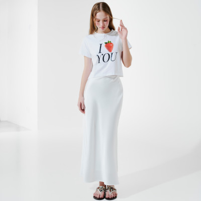 DOTTIE - Áo croptop in chữ - Trắng - T0951