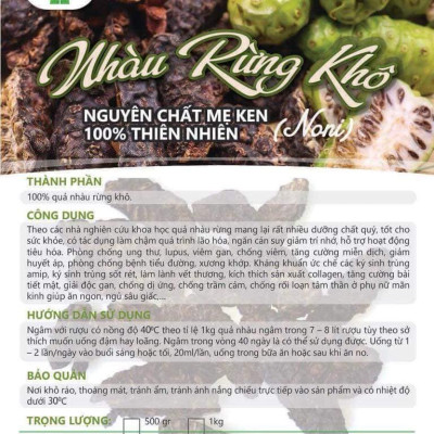 NHÀU RỪNG KHÔ NGUYÊN CHẤT MẸ KEN (NONI) (500gr)
