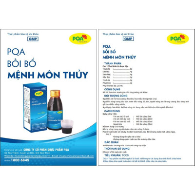 Siro Mệnh Môn Thủy PQA Hỗ Trợ Bồi Bổ Thận Âm, Mạnh Gân Cốt Và Tăng Cường Sức Khỏe Hộp 125ml