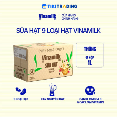 Thùng 12 hộp sữa 9 loại hạt Vinamilk Super Nut 1L